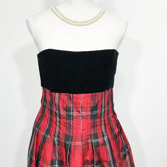 Vintage Albert Nipon Dress Black Red - Picture 5 of 16